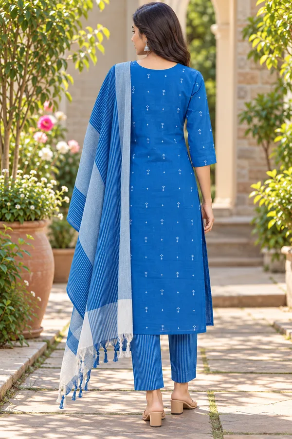Women’s_South_Cotton_Butta_Kurta_Pant_Dupatta_Set