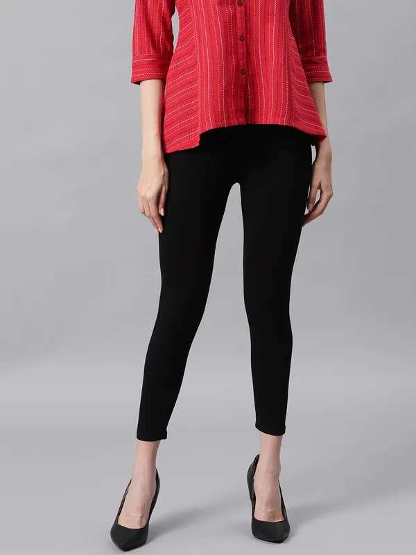 Black_Rayon_Blend_Leggings_With_Elasticated_Waist_For_Women