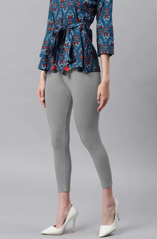 Grey_Rayon_Blend_Leggings_With_Elasticated_Waist_For_Women