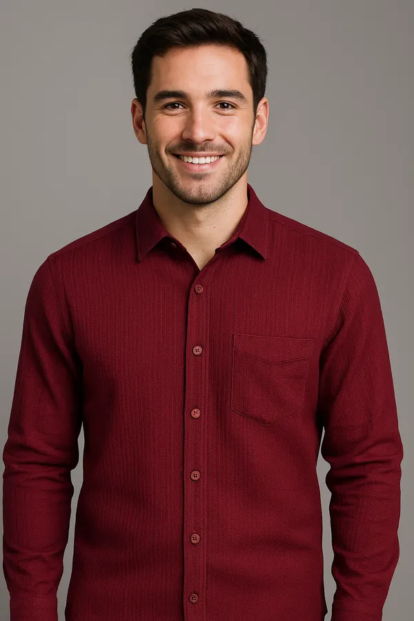 MENS_MAROON_COLOUR_POPCORN_DESIGN_SHIRT