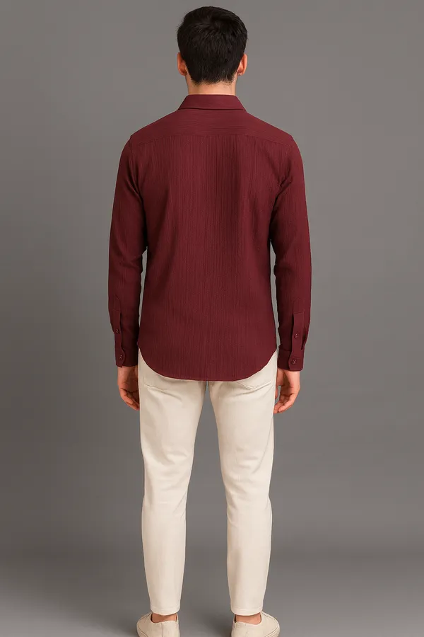 MENS_MAROON_COLOUR_POPCORN_DESIGN_SHIRT