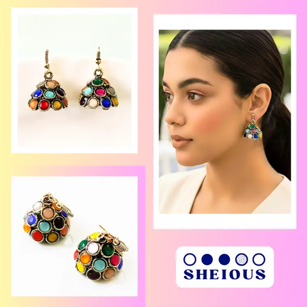 Vivid__Alloy_Multicolor_Stone_Oxidised_Jhumka_Earrings_?_Boho_Festive_Charm