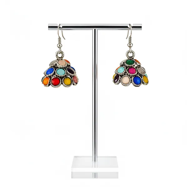 Vivid__Alloy_Multicolor_Stone_Oxidised_Jhumka_Earrings_?_Boho_Festive_Charm