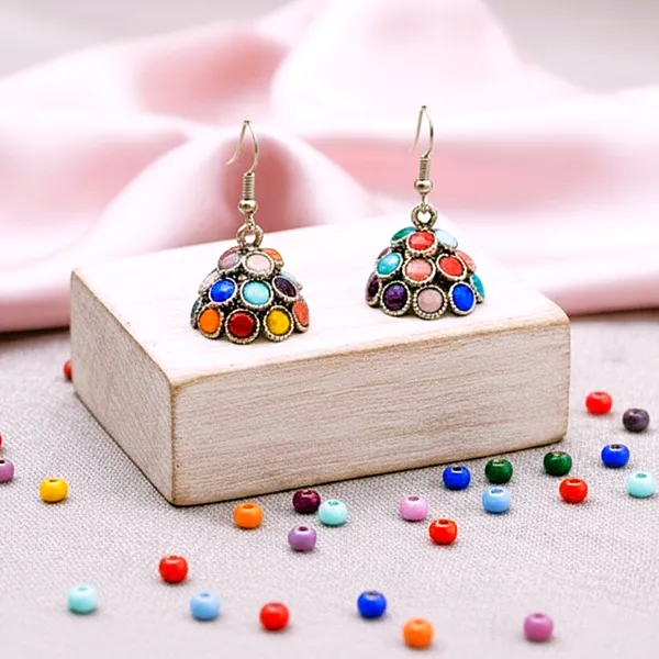 Vivid__Alloy_Multicolor_Stone_Oxidised_Jhumka_Earrings_?_Boho_Festive_Charm