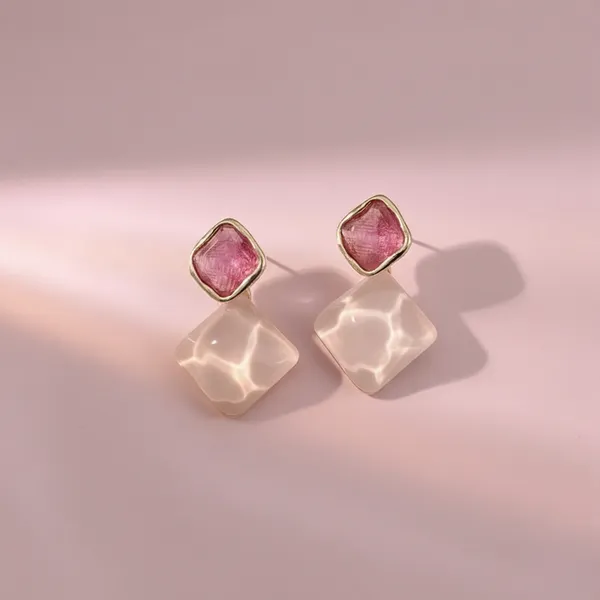 Pink_Alloy_Mist_Quartz_Duo_Studs_For_Women