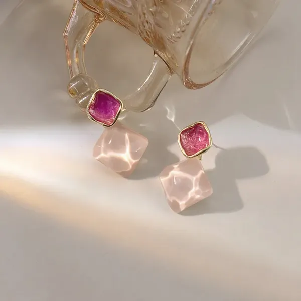 Pink_Alloy_Mist_Quartz_Duo_Studs_For_Women