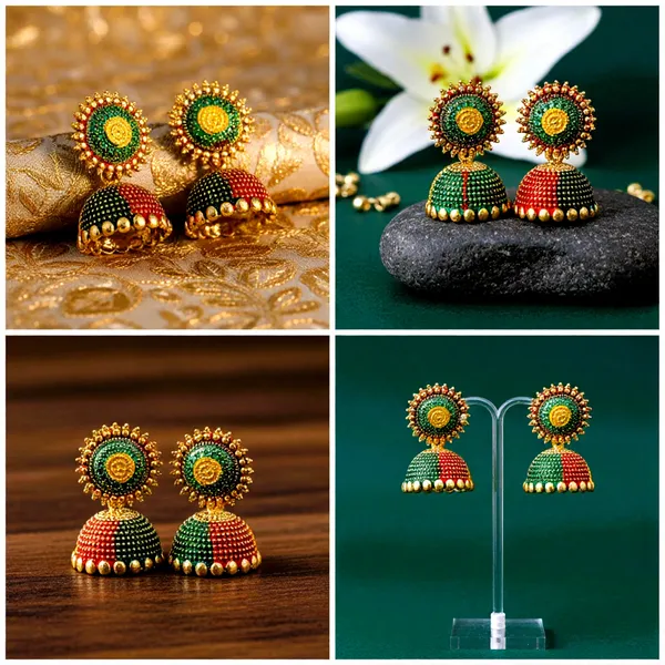 Multicolour_Alloy_Vibrant_Meenakari_Sunburst_Jhumka_Earrings_?_Festive_Multicolor_Statement_For_Women