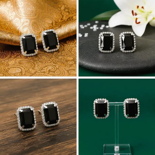 Combo_(Set_of_2)_Black_Crystal_Stud_&_Pearl_Ball_Earrings