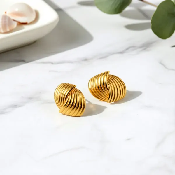 Combo_(Set_of_2)_Bold_Black_Sphere_Drop_&_Textured_Gold_Stud_Earrings