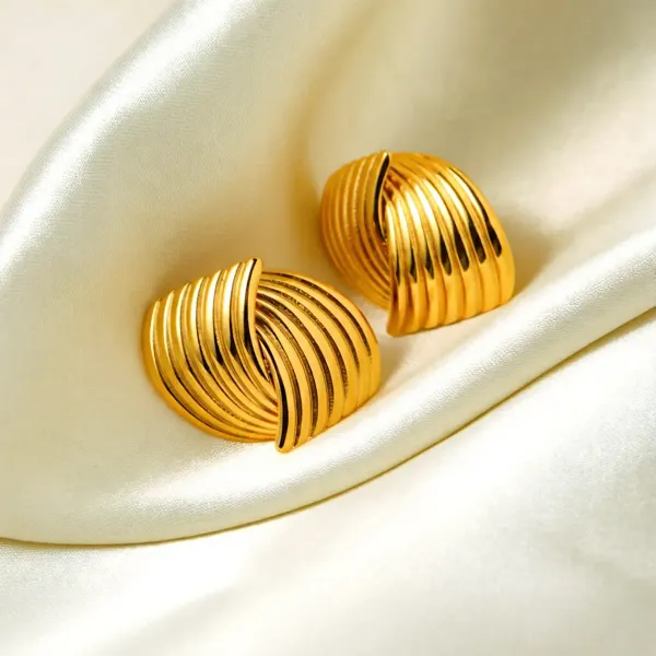 Combo_(Set_of_2)_Bold_Black_Sphere_Drop_&_Textured_Gold_Stud_Earrings