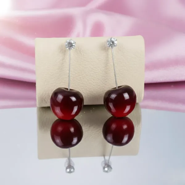 Combo_(Set_of_2)_Red_Cherry_Drop_&_Black_Glam_Statement_Earrings