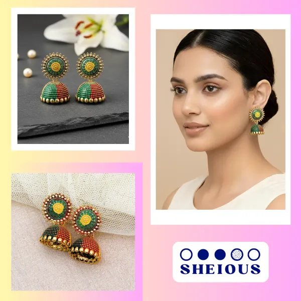 Combo_(Set_of_2)_Traditional_Jhumka_&_Pearl_Bow_Hoop_Earrings
