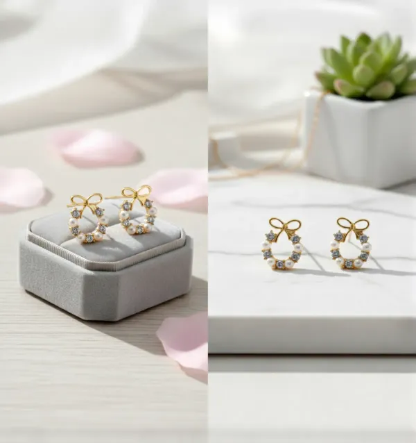 Combo_(Set_of_2)_Traditional_Jhumka_&_Pearl_Bow_Hoop_Earrings