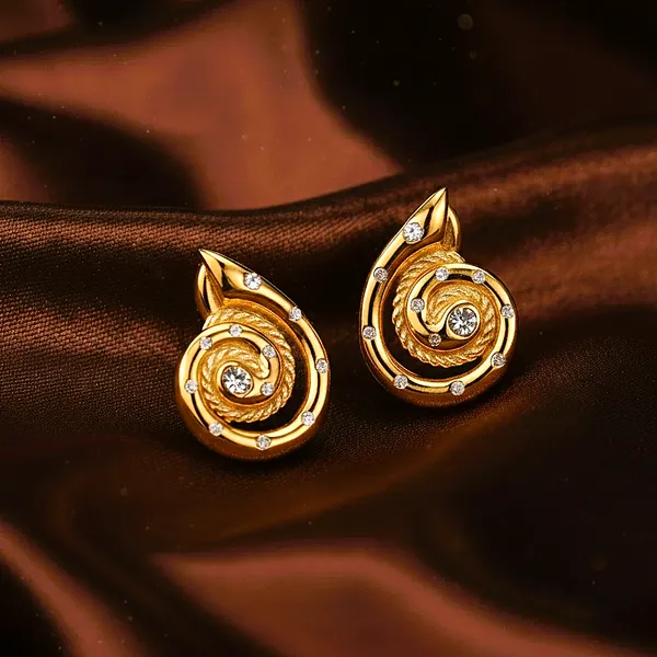 Designer_Gold_Swirl_Stud_Earrings