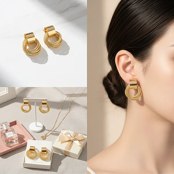 Gold_Textured_Loop_Studs_For_Women