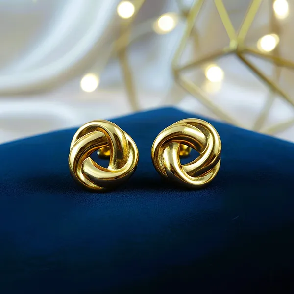 Golden_Twisted_Knot_Studs