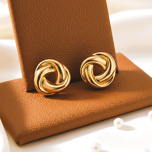 Golden_Twisted_Knot_Studs
