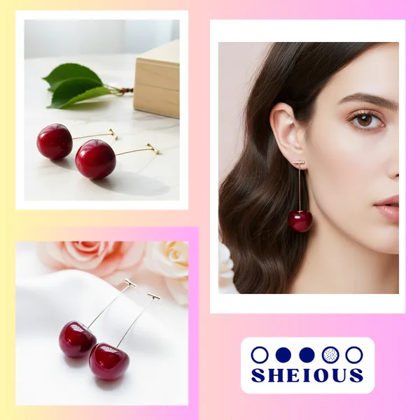 Maroon_Whimsical_Cherry_Drop_Earrings_?_Playful_Red_Statement_Dangles_For_Women