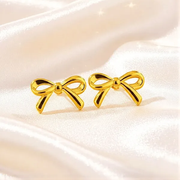 Gold_Cute_Ribbon_Gold_Studs_For_Women