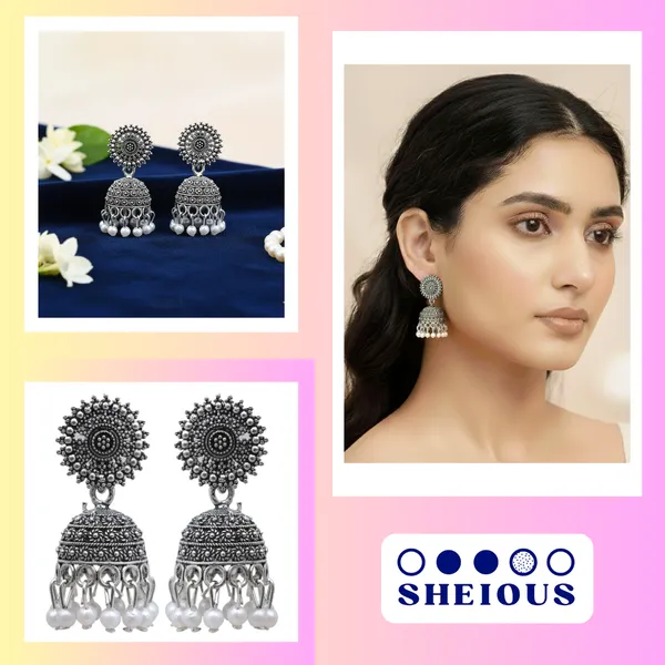 Grey_Alloy_Pearl_Embellished_Oxidised_Jhumka_Earrings_?_Timeless_Traditional_Elegance_For_Women