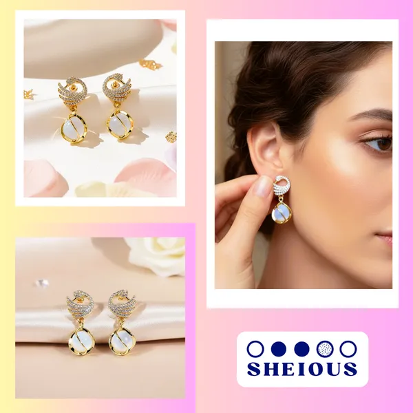 Gold_Plating_Alloy_Crystal_Opal_Swan_Earrings_For_Women