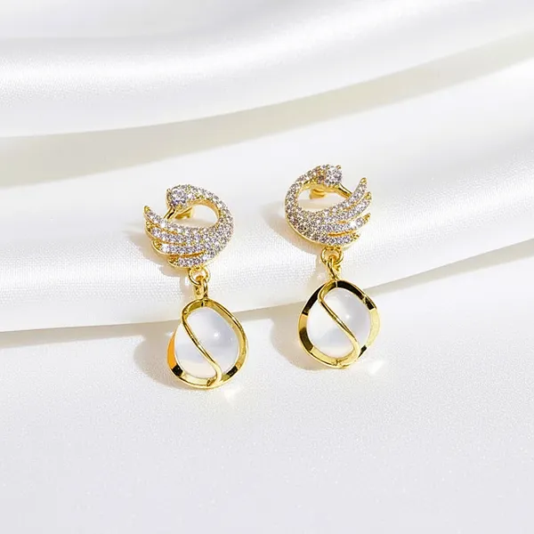 Gold_Plating_Alloy_Crystal_Opal_Swan_Earrings_For_Women
