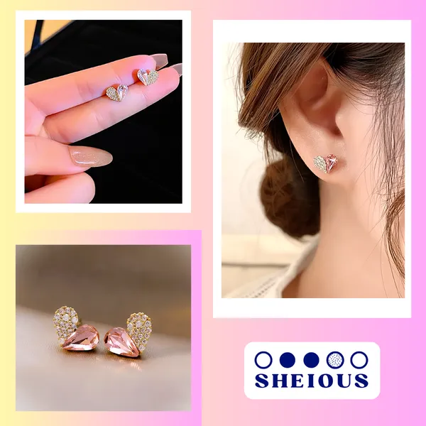 Pink_Gem_Heart_Earrings_For_Women