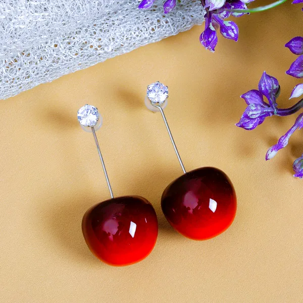 Maroon_Alloy_Playful_Cherry_Drop_Earrings_?_Quirky_Red_Statement_Dangles_For_Women