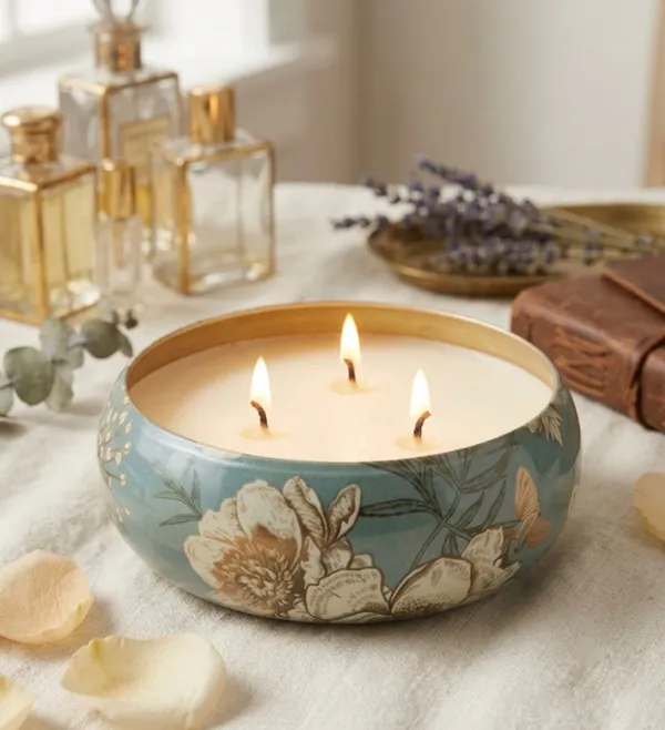 Gulmohar_&_Brass_Floral_Bowl_Candle