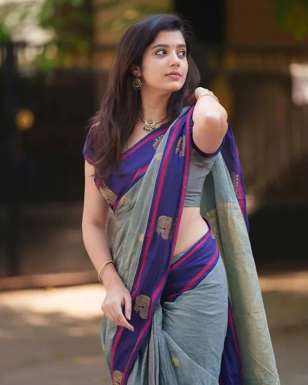 Engaging_Grey_Cotton_Silk_Saree_With_Stunning_Blouse_Piece