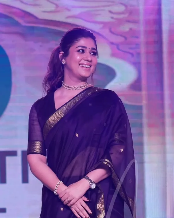 Nayanthara_inspired_Purple_Soft_Cotton_Sarees