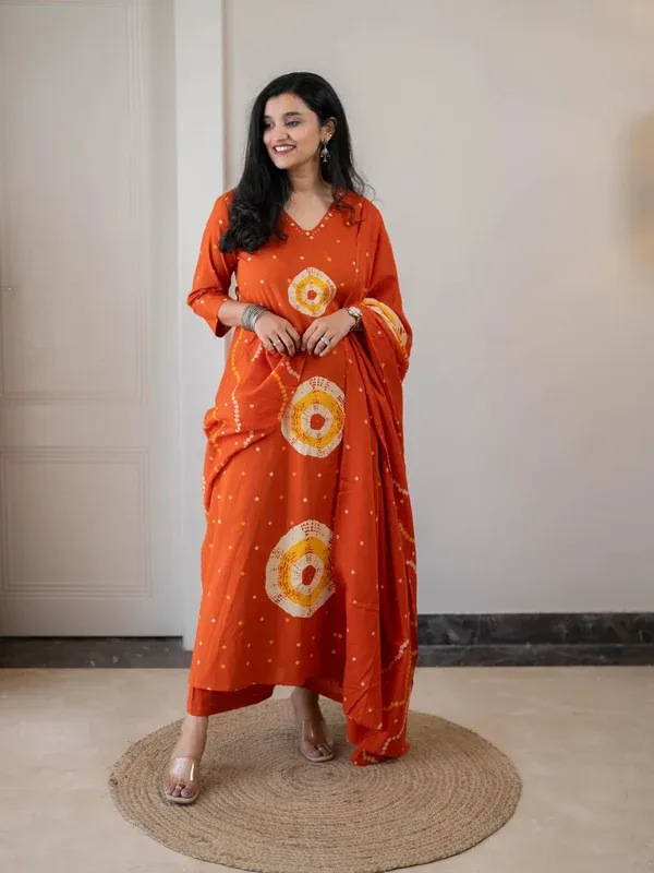 Orange_Bandhani_Kurta_Set_|_Timeless_Festive_Style