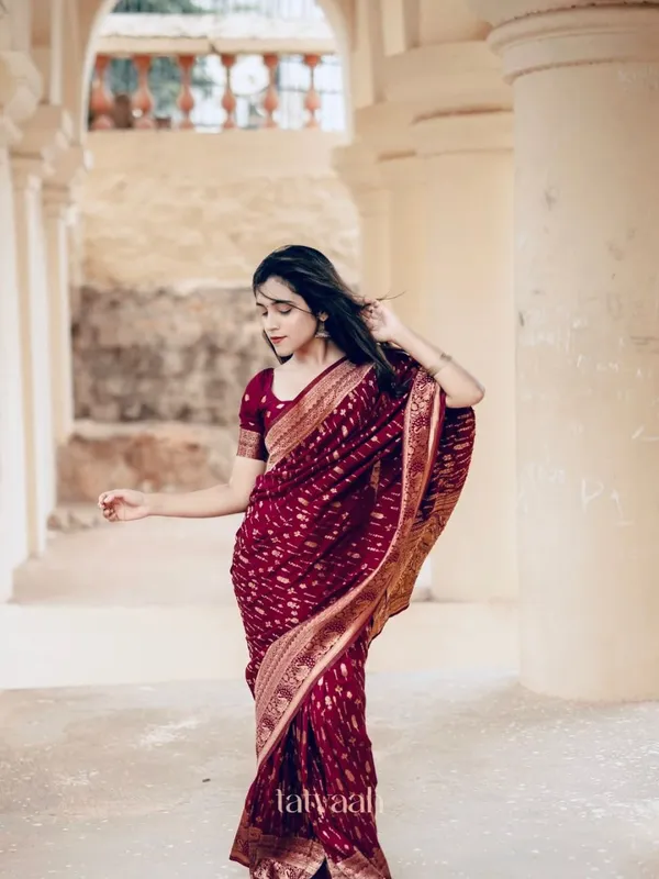 Pretty_Maroon_Soft_Silk_Saree_With_Forbearance_Blouse_Piece