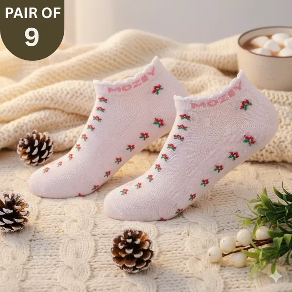 Pack_of_9_Pink_Cotton_Graphic_Sneaker_Length_Socks_For_Womens