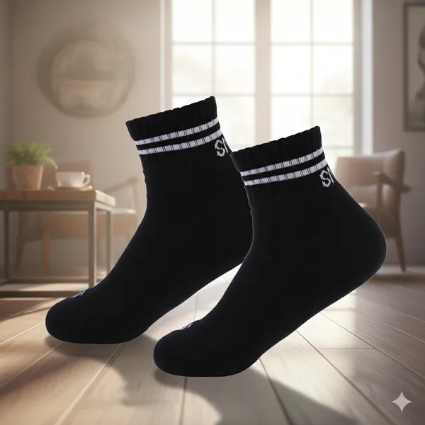 Black_&_White_Quarter_Length_Lifestyle_Socks___For_Men_&_Women