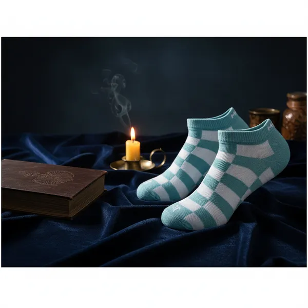 Mint_Checks_Cotton_Abstract_Print_Sneaker_Length__Socks_For_Womens