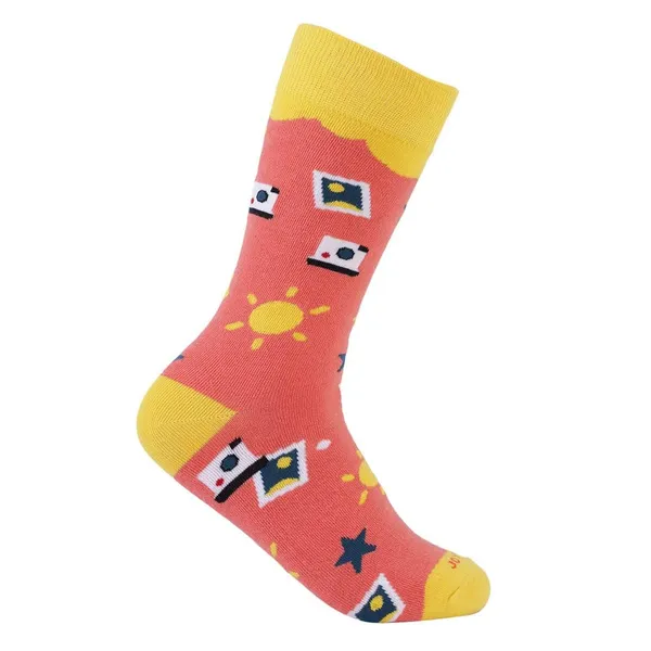 Orange_Printed_Cotton_Socks_For_Men
