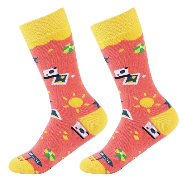 Orange_Printed_Cotton_Socks_For_Men