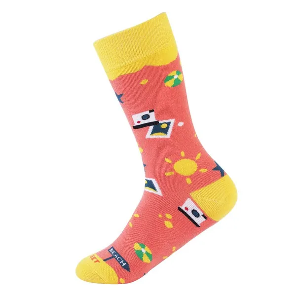 Orange_Printed_Cotton_Socks_For_Men