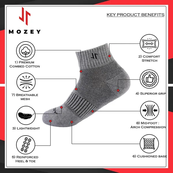 Pack_of_3_Grey_Ankle_Length_Sports_Socks___For_Men_&_Women