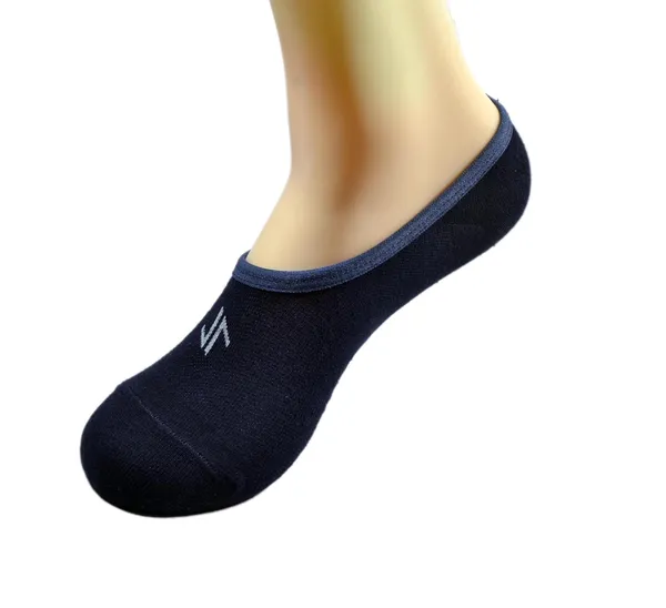 Navy_Blue_Solid_Footies_Cotton_Socks_For_Unisex