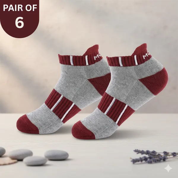 Pack_of_6_Red_&_Grey_Ankle_Length_Sports_Socks___For_Men_&_Women