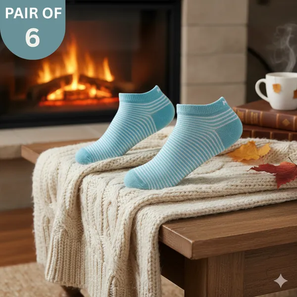 Pack_of_6_Mint_Strips_Cotton_Abstract_Print_Sneaker_Length_Socks_For_Women