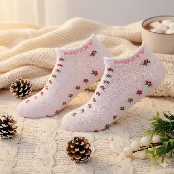 Pink_Cotton_Graphic_Sneaker_Length_Socks_For_Womens