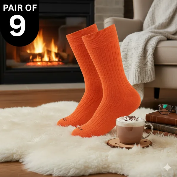 Pack_of_9_Orange_Premium_Calf_Length_Formal_Socks___For_Men