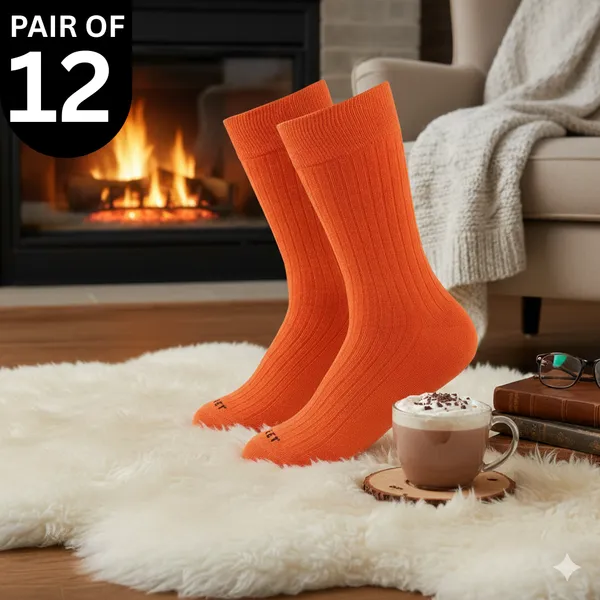 Pack_of_12_Orange_Premium_Calf_Length_Formal_Socks___For_Men