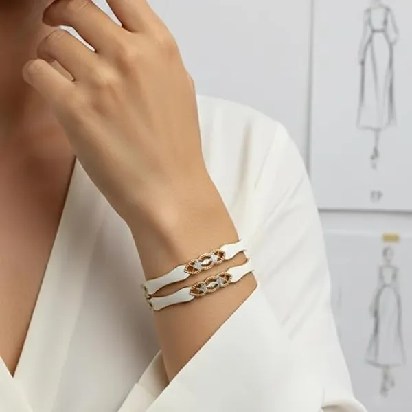 CRUSSTIQUE_GOLD_Elegant_White_and_Golden_Colour_Bangle_Set_for_Women,_2_Decorative_Metal_Bangles_with_Intricate_Pattern_Detail,_Perfect_Fashion_Jewellery_for_Party,_Wedding_and_Festive_Occasions