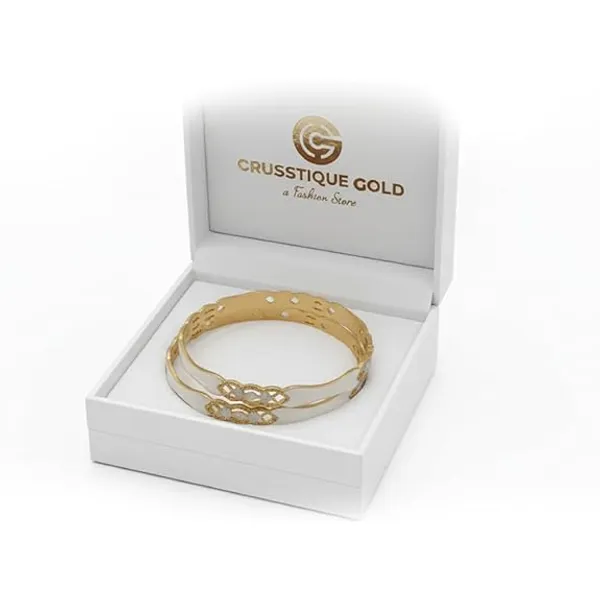 CRUSSTIQUE_GOLD_Elegant_White_and_Golden_Colour_Bangle_Set_for_Women,_2_Decorative_Metal_Bangles_with_Intricate_Pattern_Detail,_Perfect_Fashion_Jewellery_for_Party,_Wedding_and_Festive_Occasions