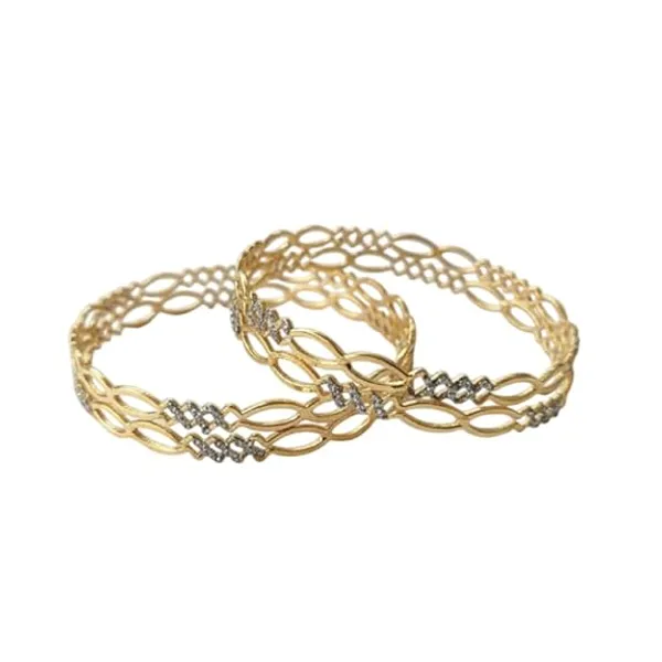 CRUSSTIQUE_GOLD_American_Diamond_Bangle_Set_for_Women,_2_Piece_Traditional_Ethnic_Design_with_Crystal_Studded_Open_Pattern,_Perfect_Jewellery_for_Party,_Wedding_and_Festive_Occasions