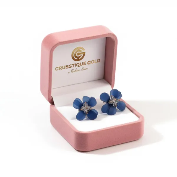 Blue_Crystal_Flower_Stud_Earrings_For_Women_Navy_Petals_Gold_Accent_Elegant_Floral_Jewelry_Lightweight_Comfortable_Gift_For_Her_Party_And_Office